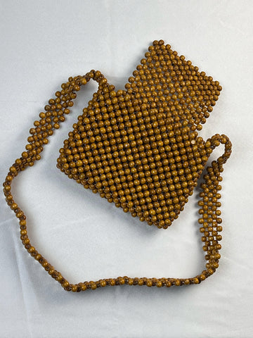 Beaded Wooden Cross Bag