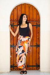 Wrap Skirt ( Printed Black )