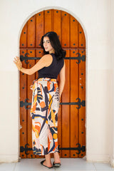 Wrap Skirt ( Printed Black )