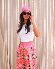 Printed Wide Leg Pants ( Printed Pink )