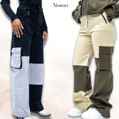 2 color cargo pants black and gray