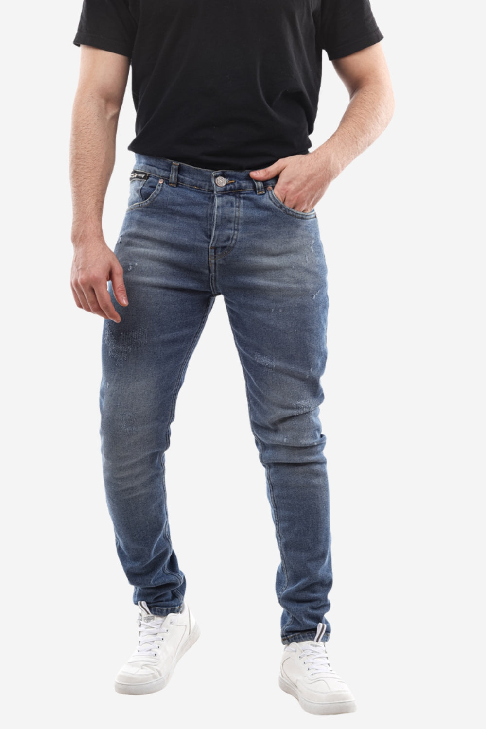 jeans -Casual Dirty Denim Jeans Pant Jeans-blue