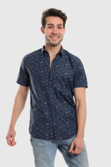 Summer Patterned Shirt With Short Sleeves