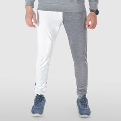 Men bicolored sweatpants- White-Grey