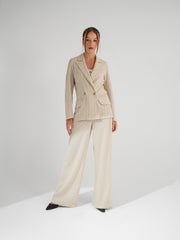 Linen suit striped blazer