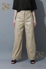 Leather Wide Leg Trousers