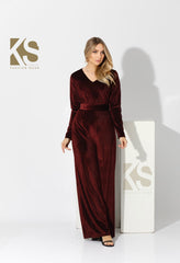 Striped Velvet wide leg Jumpsuit