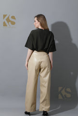 Leather Wide Leg Trousers