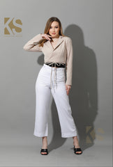 Cropped wide leg pants