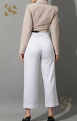 Cropped wide leg pants