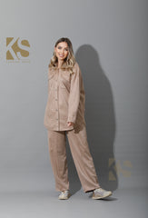 Co-Ord Suede pocket Shirt & Trousers