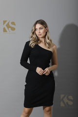 Slinky One Shoulder Bodycon Dress