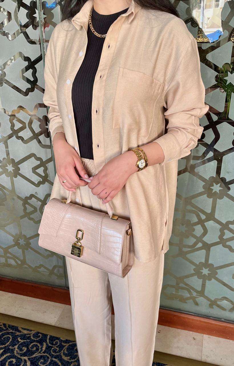 Beige Linen Comfy Set