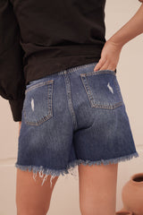 Dark blue denim short