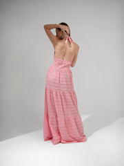 Camille halter neck maxi dress - Pink