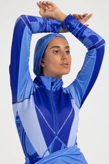 Indigo marble waves burkini