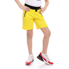 Boys Side Zipped Pockets Shorts