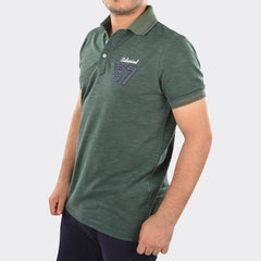 Side Wind Cotton Polo shirt - Heather Green