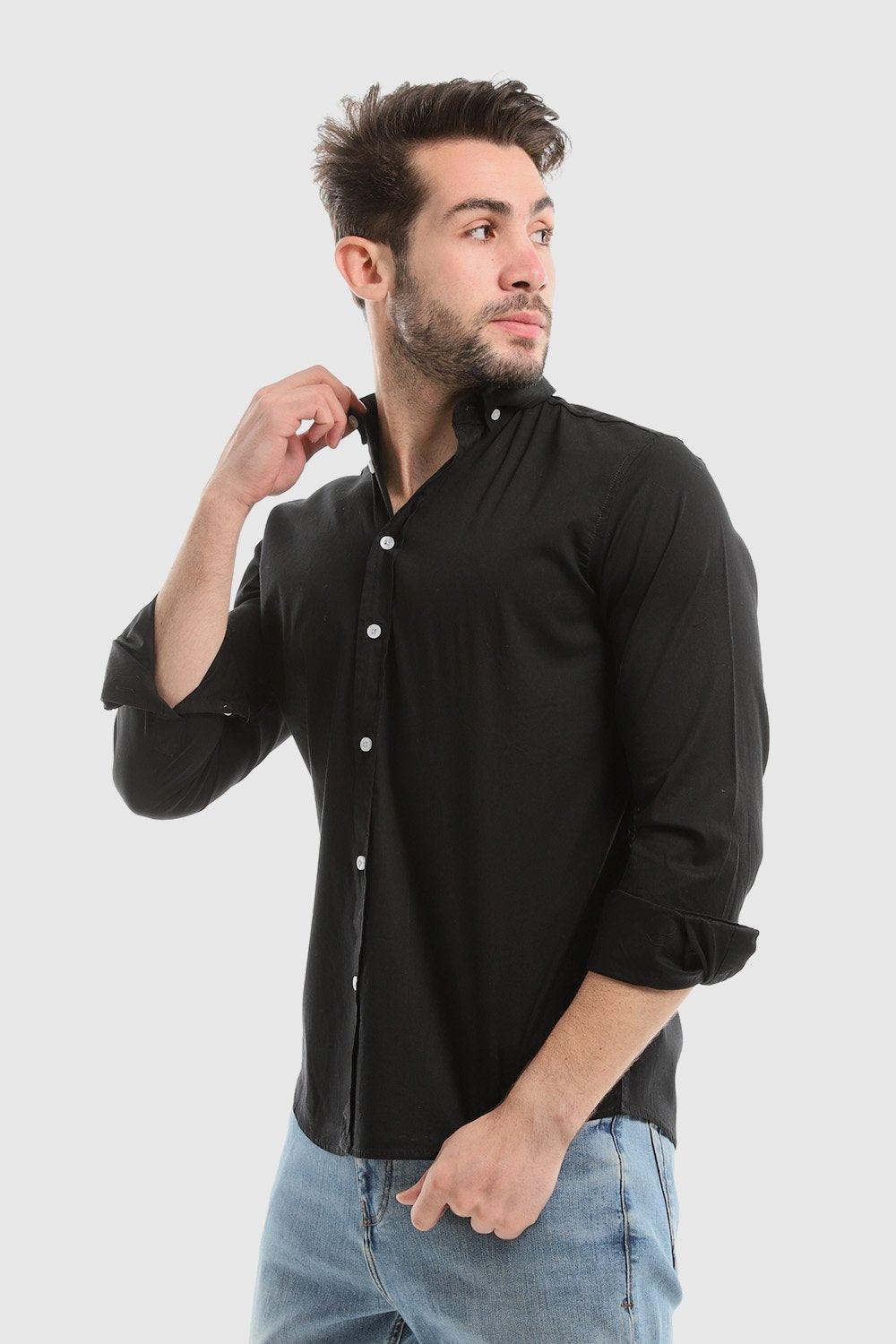 Plain Buttoned Down Long Sleeves Shirt