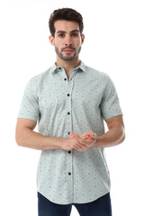 Self Pattern Buttons Down Closure Shirt