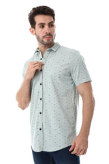 Self Pattern Buttons Down Closure Shirt