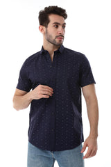 Self Pattern Buttons Down Closure Shirt