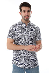 Palm Pattern Short Sleeves Shirt