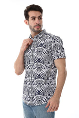 Palm Pattern Short Sleeves Shirt