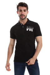 Side Stitched Patch Cotton Polo Shirt