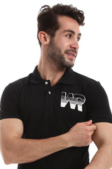 Side Stitched Patch Cotton Polo Shirt