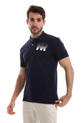 Side Stitched Patch Cotton Polo Shirt