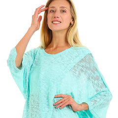 Front Slit Wide Round Neck Cover-up