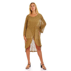 Front Slit Wide Round Neck Cover-up