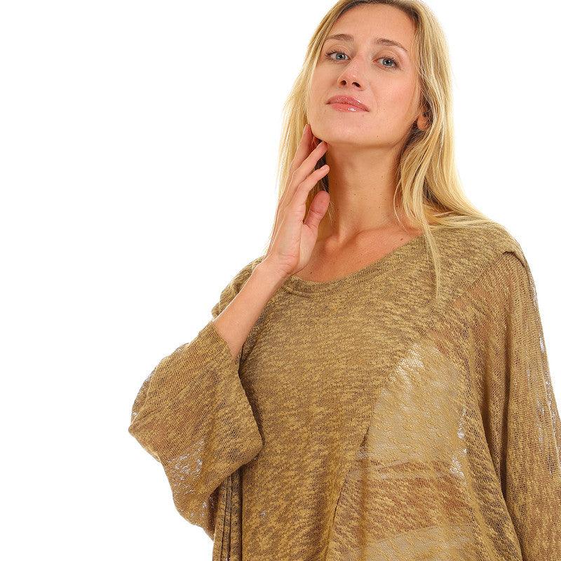 Front Slit Wide Round Neck Cover-up