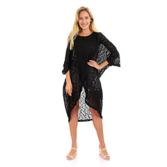 Front Slit Wide Round Neck Cover-up