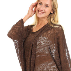 Front Slit Wide Round Neck Cover-up