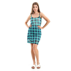 Plaids Sheer Short Cover-Up