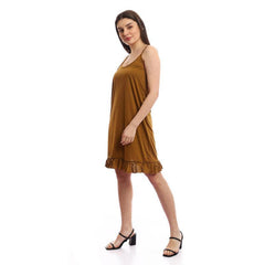 Comfy & Solid Ruffle Slip On Sleepshirt