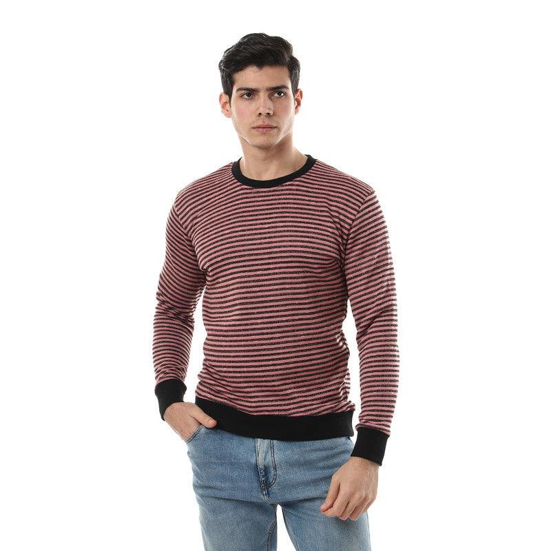 Unisex Thin Stripes Round Sweatshirt