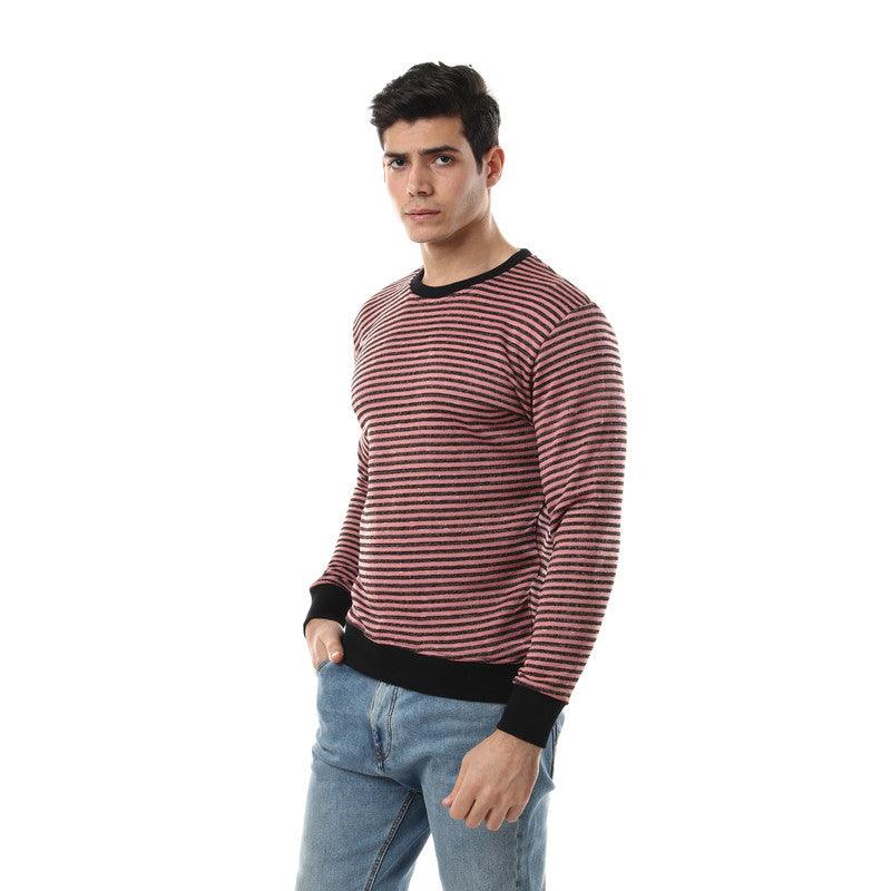 Unisex Thin Stripes Round Sweatshirt