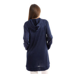 Kangaroo Pocket Plain Long Hoodie