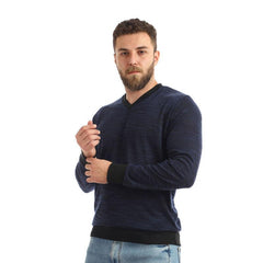 Knitted V-neck Slip On Sweatshirt