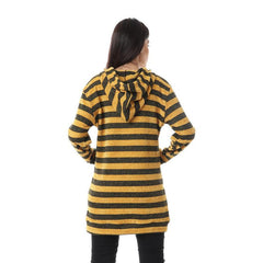 Wild Striped Velvet Long Hoodie