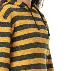 Wild Striped Velvet Long Hoodie