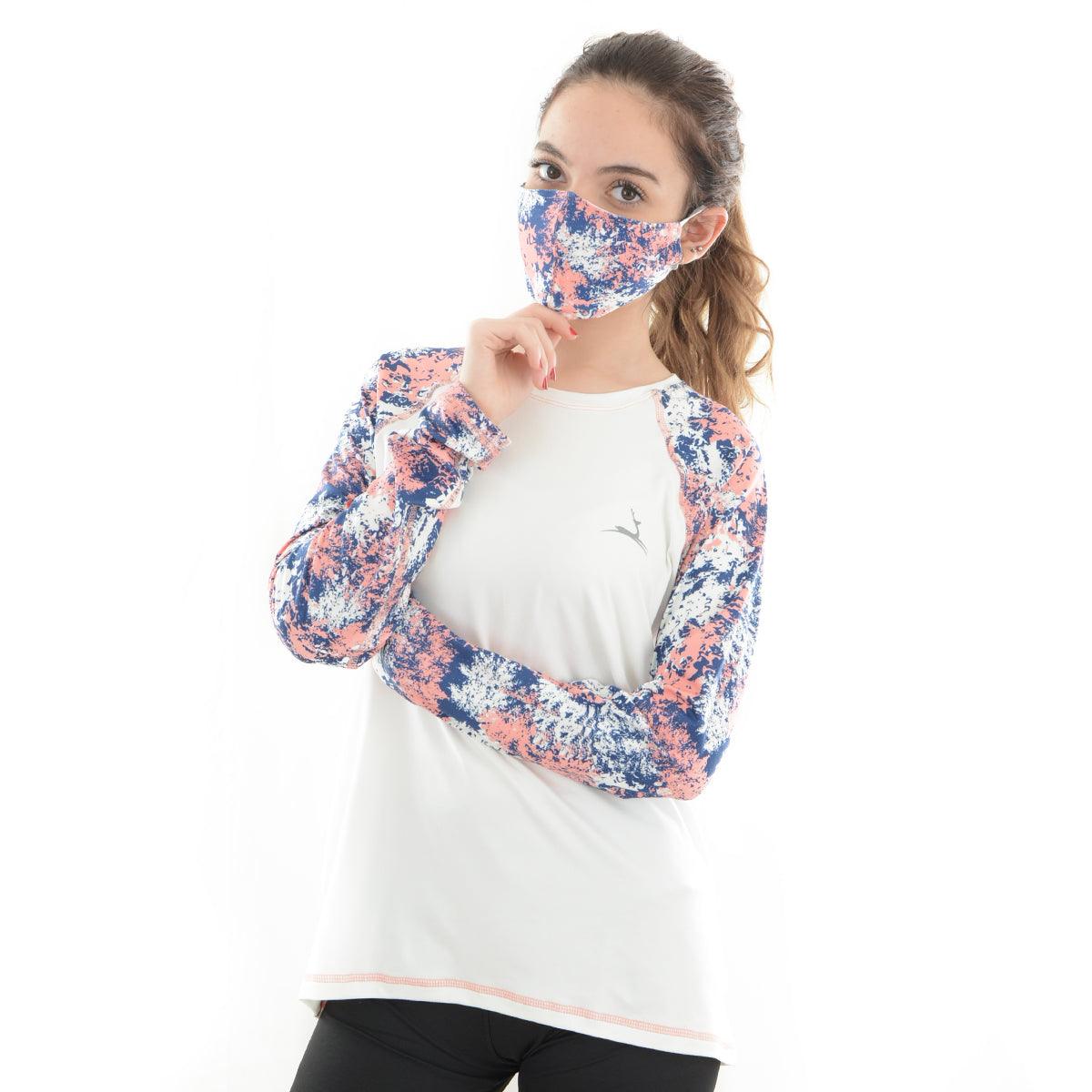 Dry-Fit printed sleeves T-shirt - Navy'n Pink