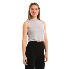 Mock Neck Neon Slip On Crop Top