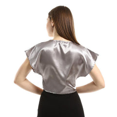 Twist Chest Satin Accent Plain Top