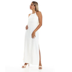 Side Slits Backless Halter Neck Cover Up Dress