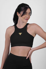 High neck sports bra in ash grey heather