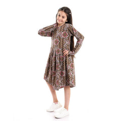 Girls Long Sleeves Floral Dress